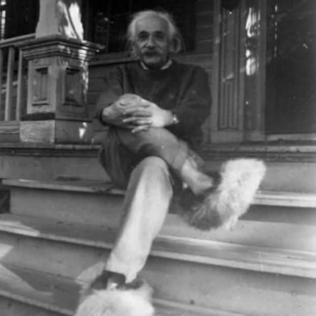 Einstein and his rather furry shoes